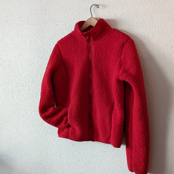 Joe Fresh red fleece zipper jacket - Picture 5 of 7